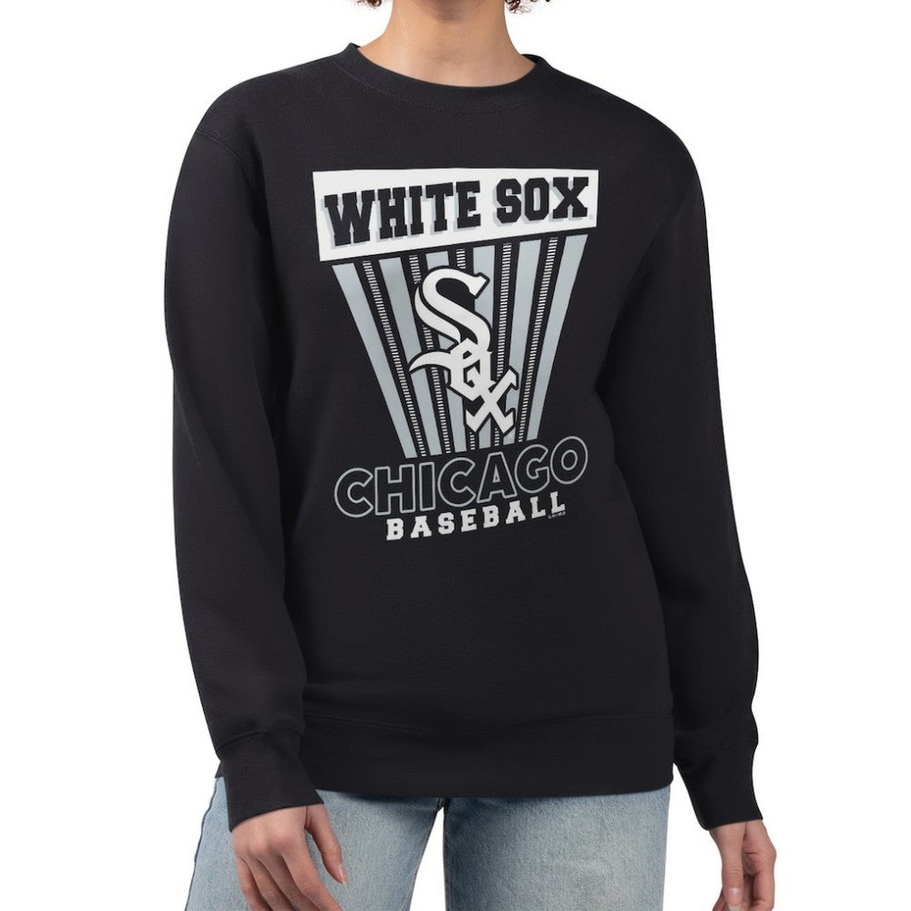 Chicago White Sox Starter Women's Poster Print Pullover Sweatshirt - Black Pullover
