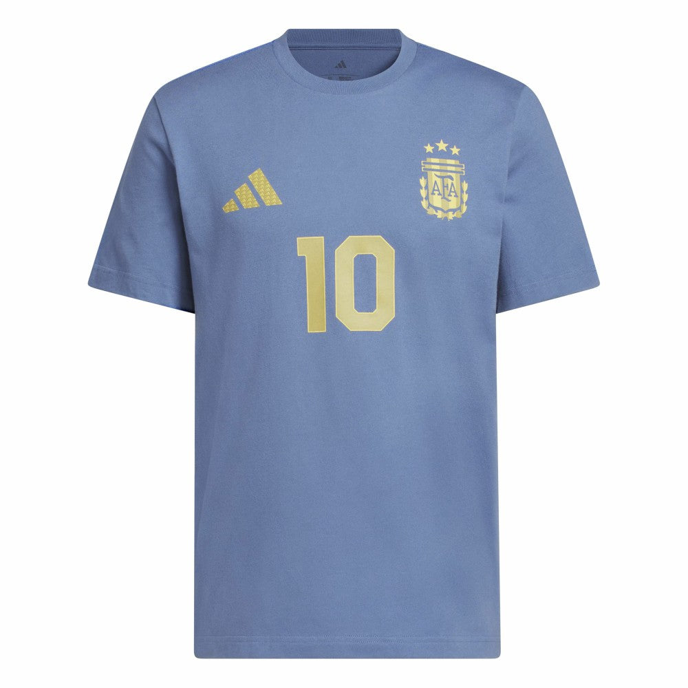 Lionel Messi Argentina National Team Name & Number T-Shirt Blue shop