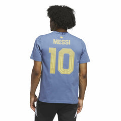 Lionel Messi Argentina National Team Name & Number T-Shirt Blue shop