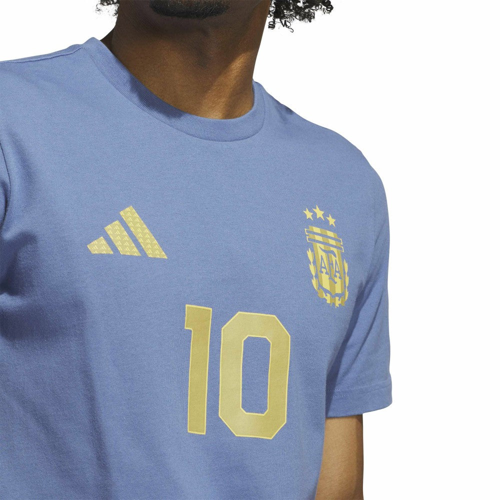 Lionel Messi Argentina National Team Name & Number T-Shirt Blue shop