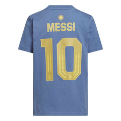 Lionel Messi Argentina National Team Youth Name & Number T-Shirt Blue