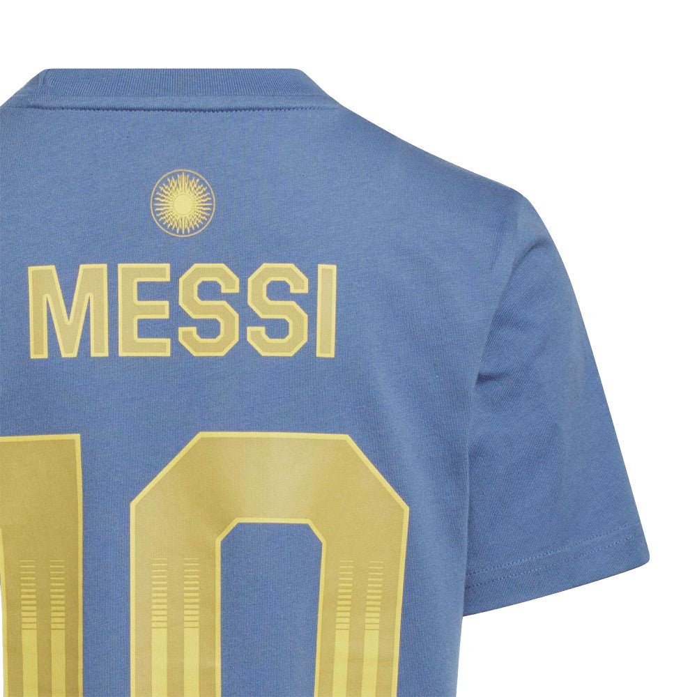 Lionel Messi Argentina National Team Youth Name & Number T-Shirt Blue