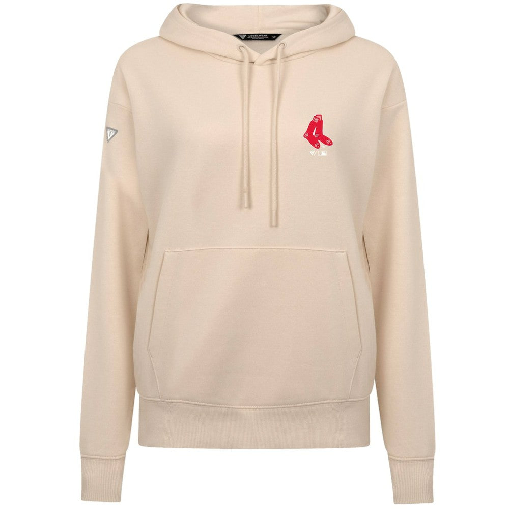 Boston Red Sox Levelwear Women's Cooperstown Collection Adorn Core Logo Pullover Hoodie - Khaki Hoodies