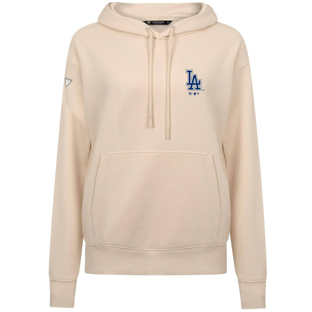 Los Angeles Dodgers Levelwear Women's Cooperstown Collection Adorn Core Logo Pullover Hoodie - Khaki Hoodies