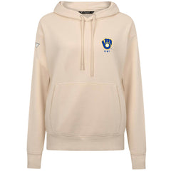 Milwaukee Brewers Levelwear Women's Cooperstown Collection Adorn Core Logo Pullover Hoodie - Khaki Hoodies