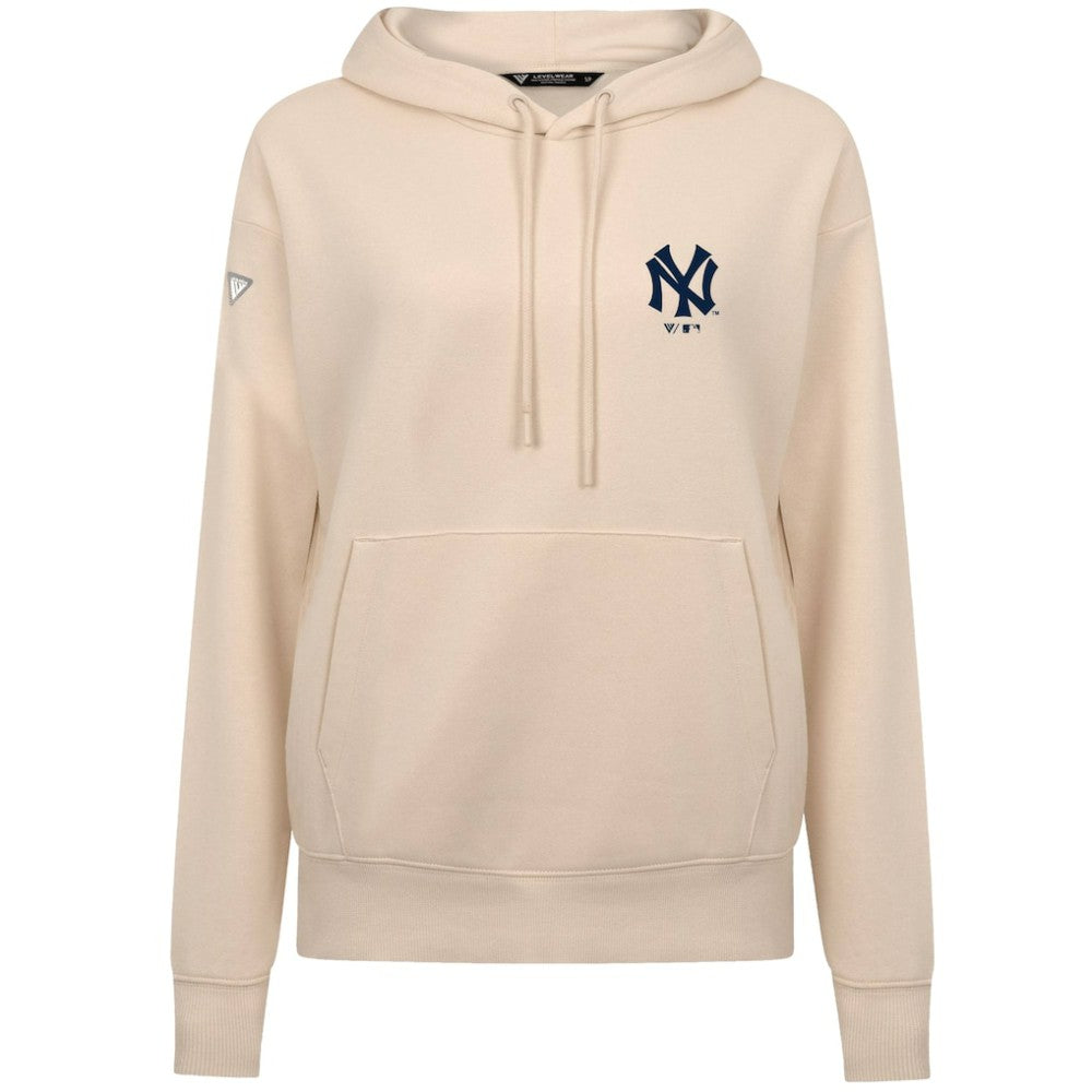 New York Yankees Levelwear Women's Cooperstown Collection Adorn Core Logo Pullover Hoodie - Khaki Hoodies