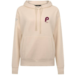 Philadelphia Phillies Levelwear Women's Cooperstown Collection Adorn Core Logo Pullover Hoodie - Khaki Hoodies