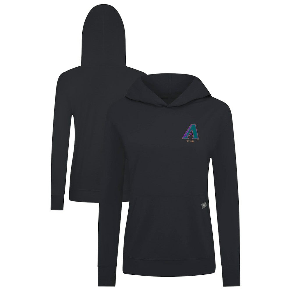 Arizona Diamondbacks Levelwear Women's Cooperstown Collection Relay Core Logo Pullover Hoodie - Black Hoodies