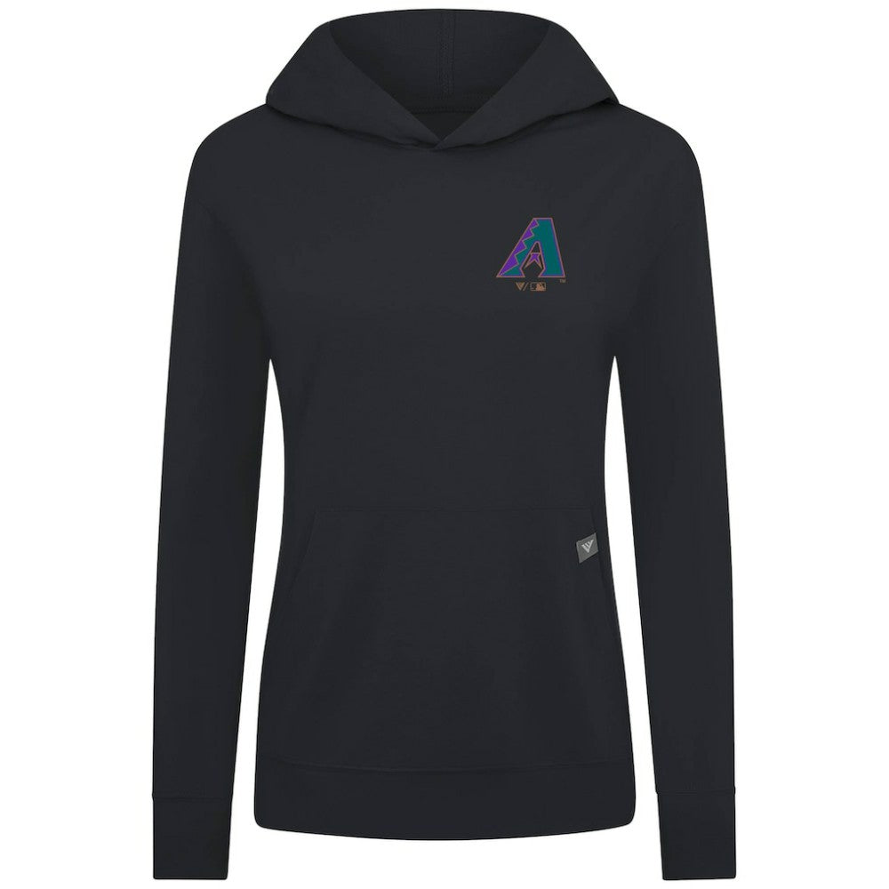 Arizona Diamondbacks Levelwear Women's Cooperstown Collection Relay Core Logo Pullover Hoodie - Black Hoodies