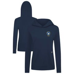 Milwaukee Brewers Levelwear Women's Cooperstown Collection Relay Core Logo Pullover Hoodie - Navy Hoodies