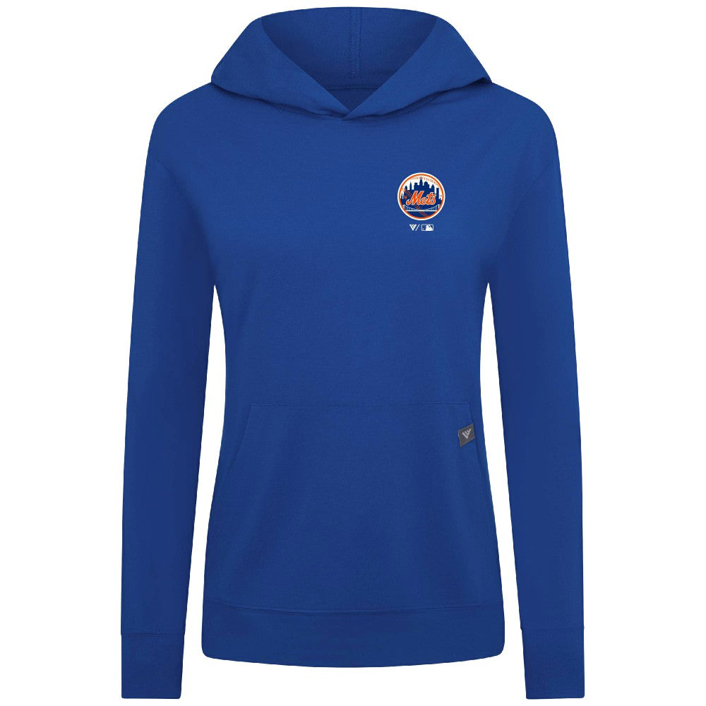 New York Mets Levelwear Women's Cooperstown Collection Relay Core Logo Pullover Hoodie - Royal Hoodies