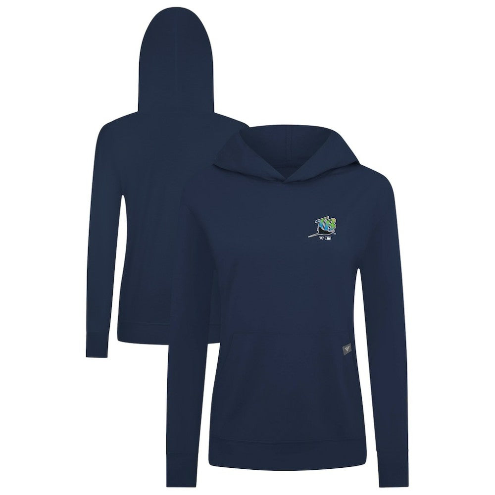 Tampa Bay Rays Levelwear Women's Cooperstown Collection Relay Core Logo Pullover Hoodie - Navy Hoodies