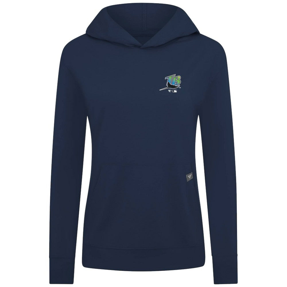 Tampa Bay Rays Levelwear Women's Cooperstown Collection Relay Core Logo Pullover Hoodie - Navy Hoodies