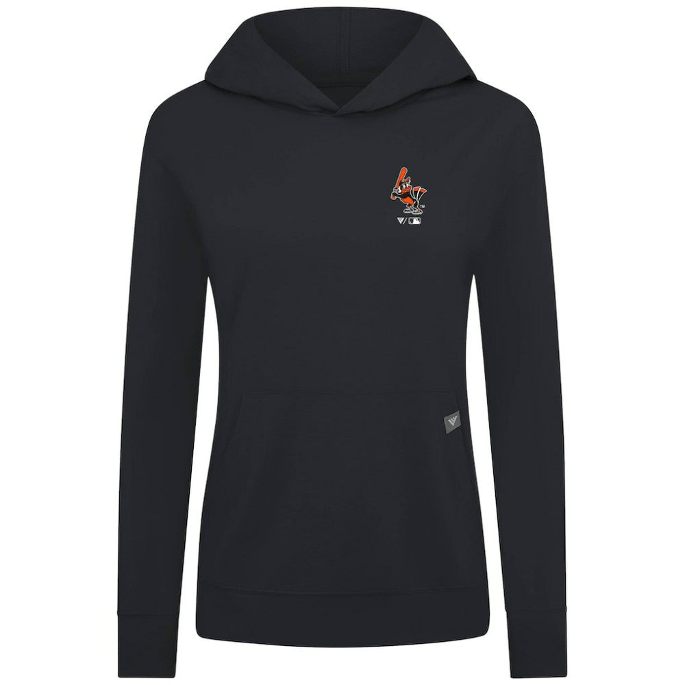 Baltimore Orioles Levelwear Women's Cooperstown Collection Relay Core Logo Pullover Hoodie - Black Hoodies
