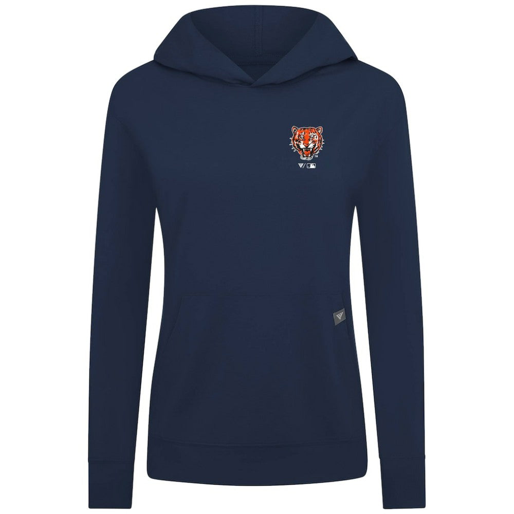 Detroit Tigers Levelwear Women's Cooperstown Collection Relay Core Logo Pullover Hoodie - Navy Hoodies