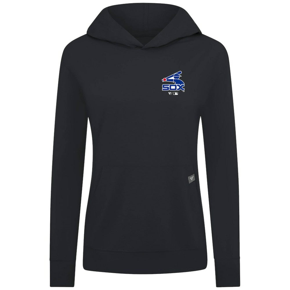 Chicago White Sox Levelwear Women's Cooperstown Collection Relay Core Logo Pullover Hoodie - Black Hoodies