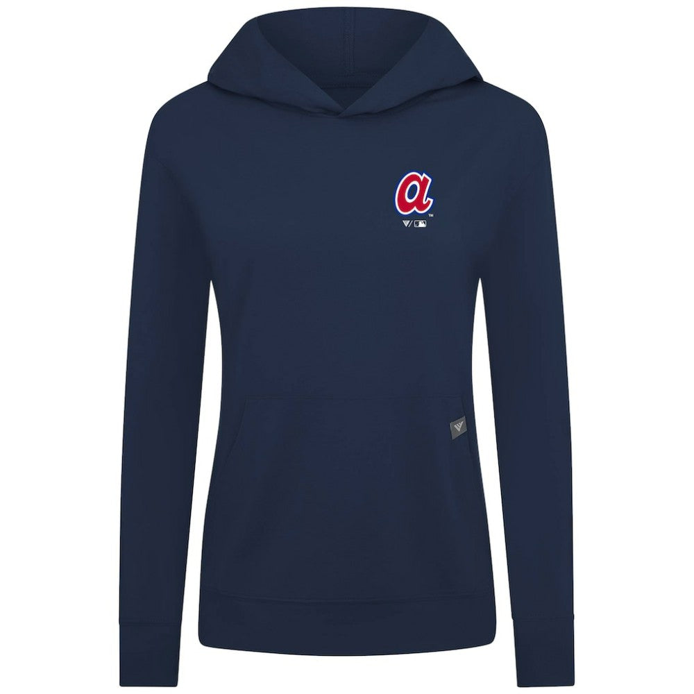 Atlanta Braves Levelwear Women's Cooperstown Collection Relay Core Logo Pullover Hoodie - Navy Hoodies