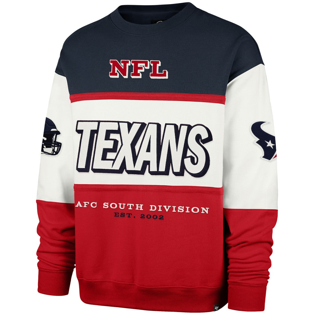 Houston Texans '47 Breeze Maximalist Sweatshirt Navy/Red