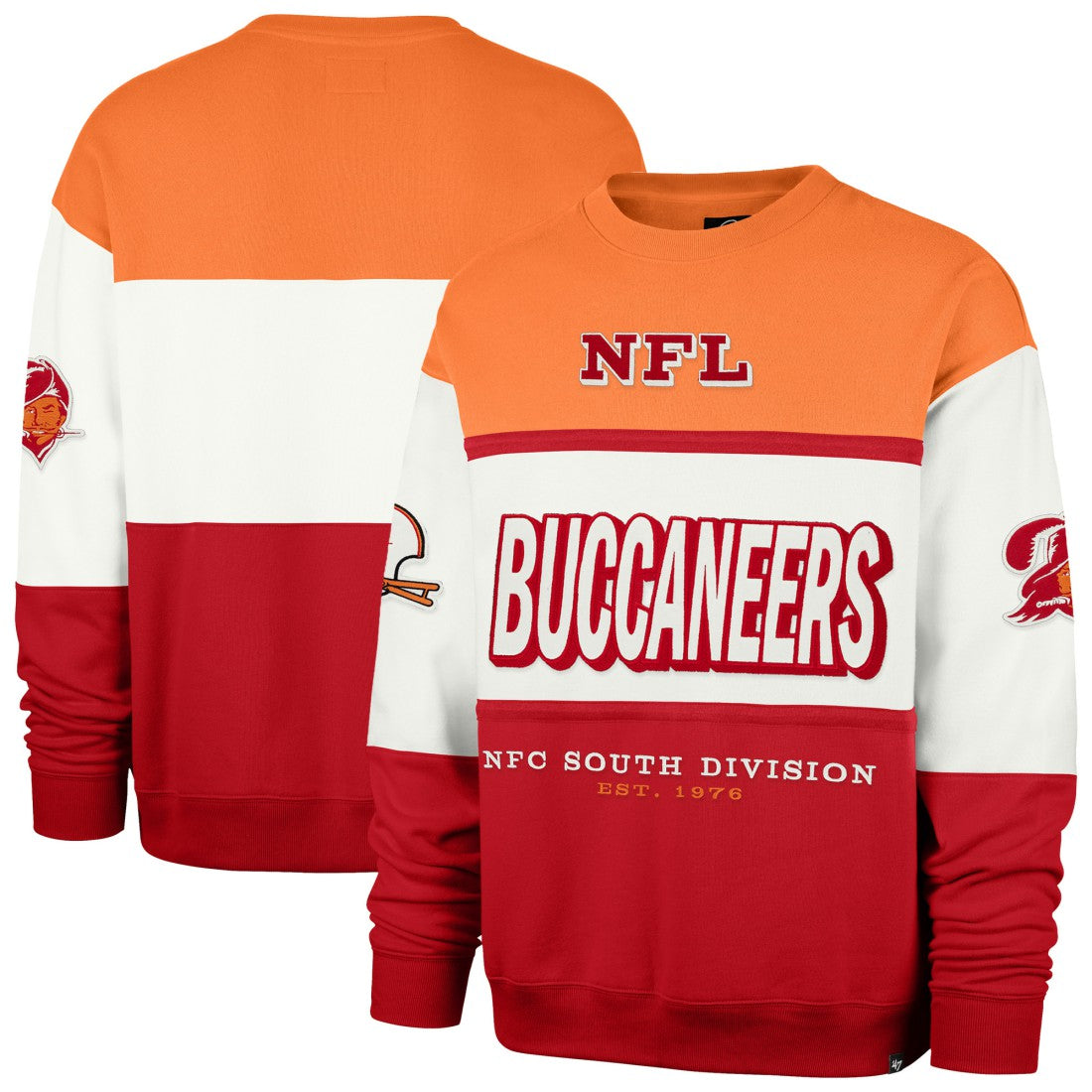 Tampa Bay Buccaneers '47 Throwback Breeze Maximalist Sweatshirt Orange/Red