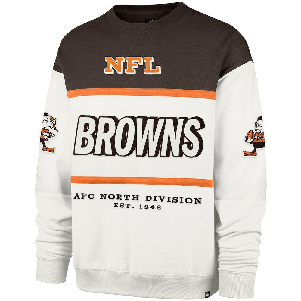 Cleveland Browns '47 Throwback Breeze Maximalist Sweatshirt White