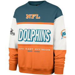 Miami Dolphins '47 Throwback Breeze Maximalist Sweatshirt Aqua/Orange