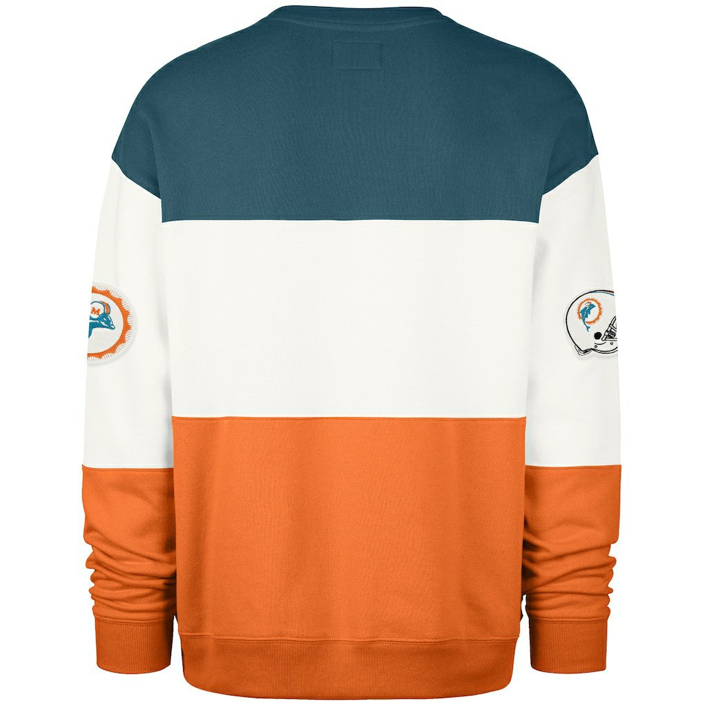 Miami Dolphins '47 Throwback Breeze Maximalist Sweatshirt Aqua/Orange