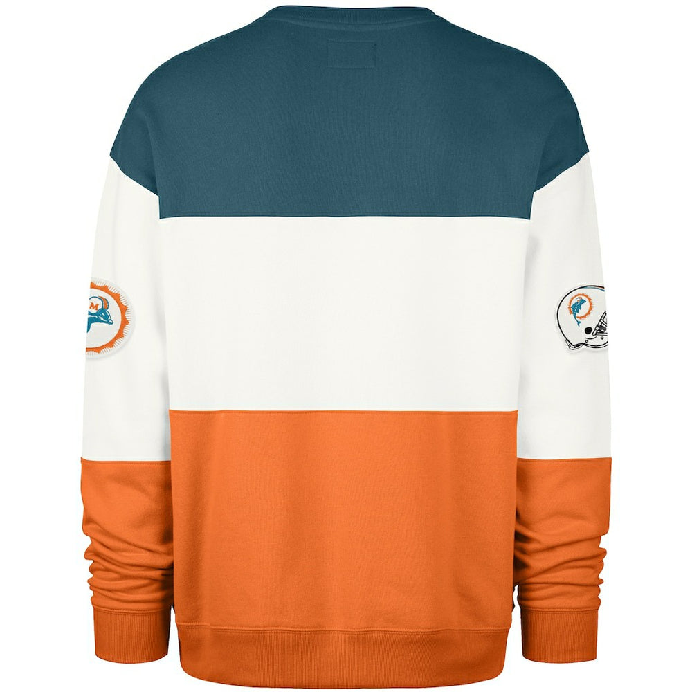Miami Dolphins '47 Throwback Breeze Maximalist Sweatshirt Aqua/Orange