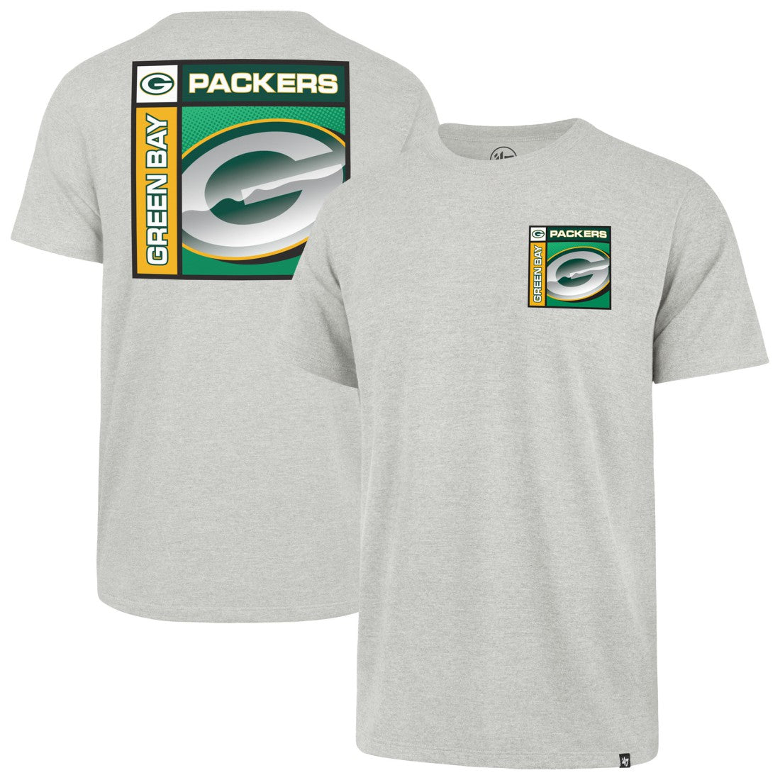 Green Bay Packers '47 Chrome Plate Franklin T-Shirt Gray