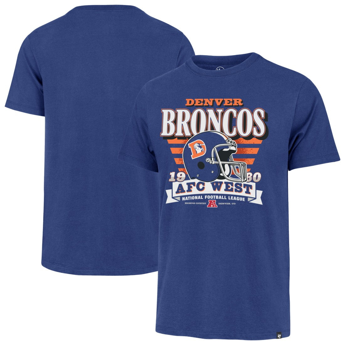 Denver Broncos '47 Stripe Splash Franklin Throwback T-Shirt Royal