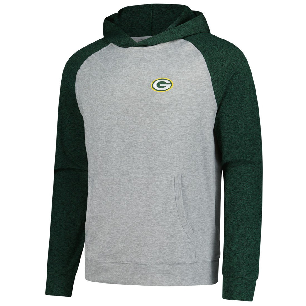 Green Bay Packers Antigua Urgent Pullover Hoodie Heather Gray/Black