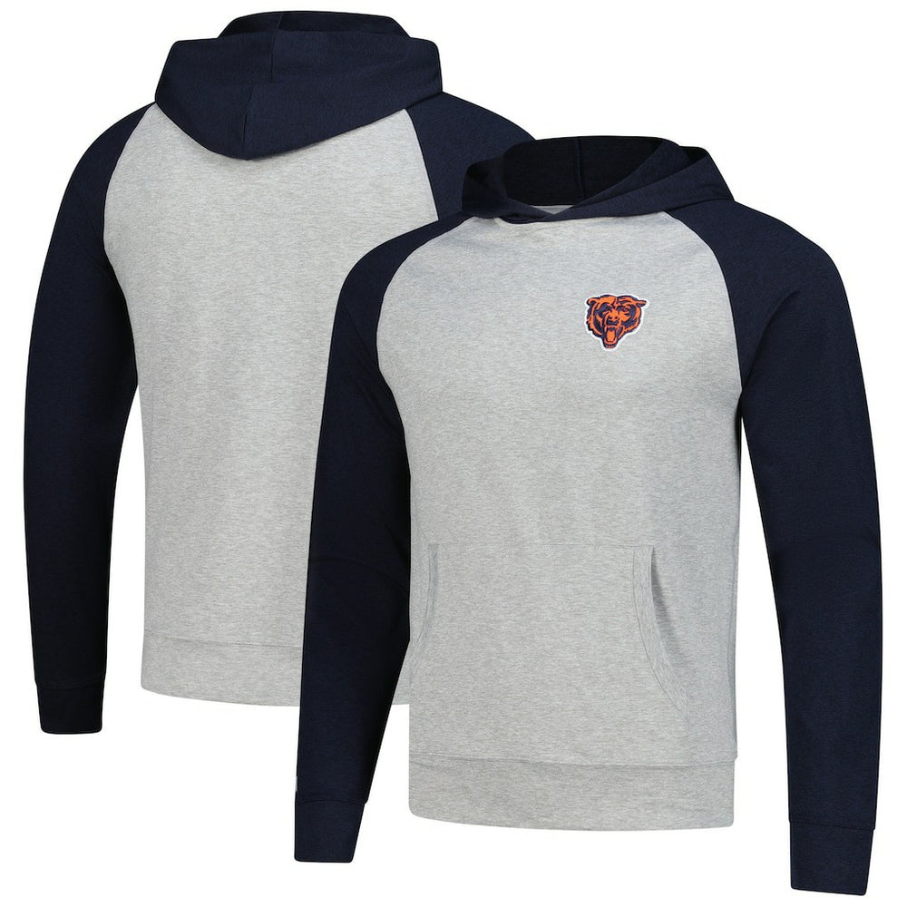 Chicago Bears Antigua Urgent Pullover Hoodie Heather Gray/Navy