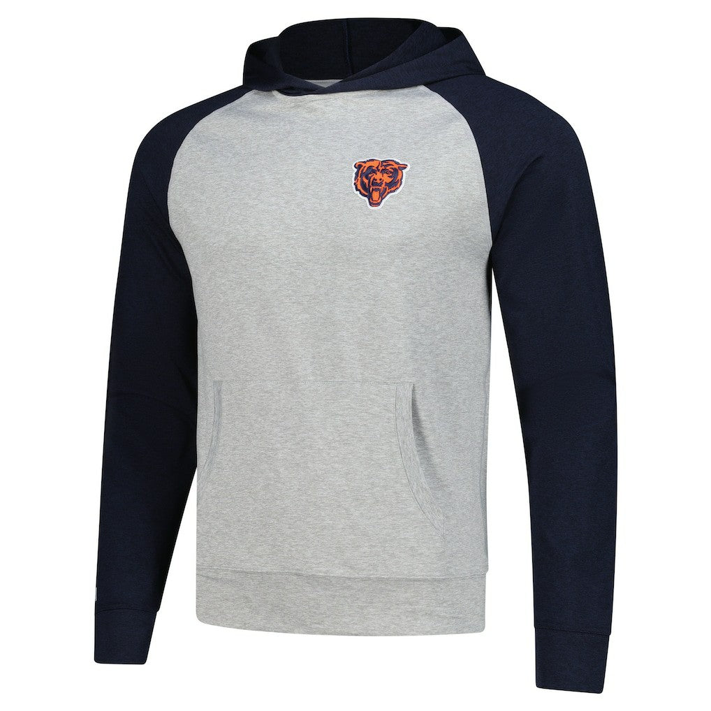Chicago Bears Antigua Urgent Pullover Hoodie Heather Gray/Navy