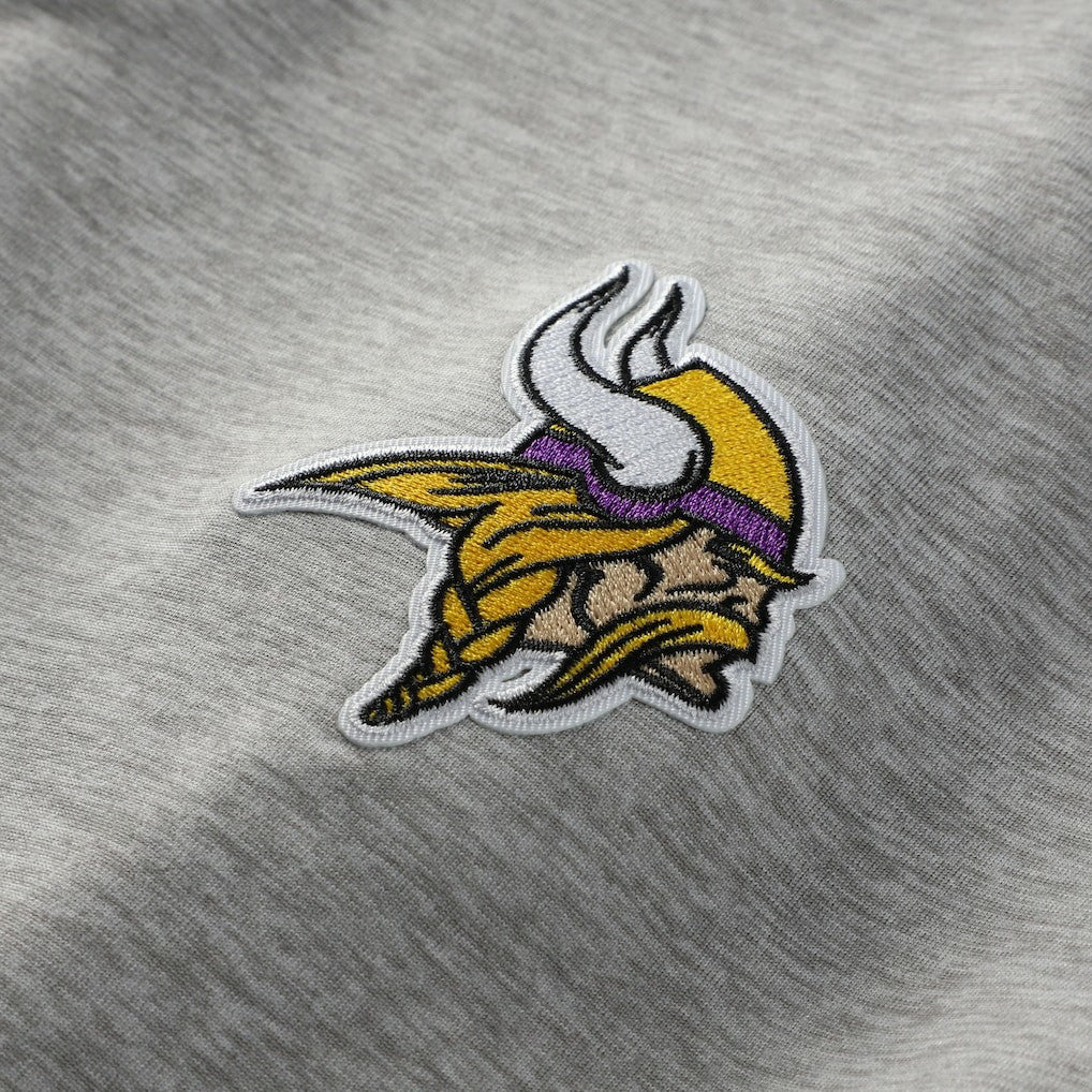 Minnesota Vikings Antigua Urgent Pullover Hoodie Heather Gray/Purple