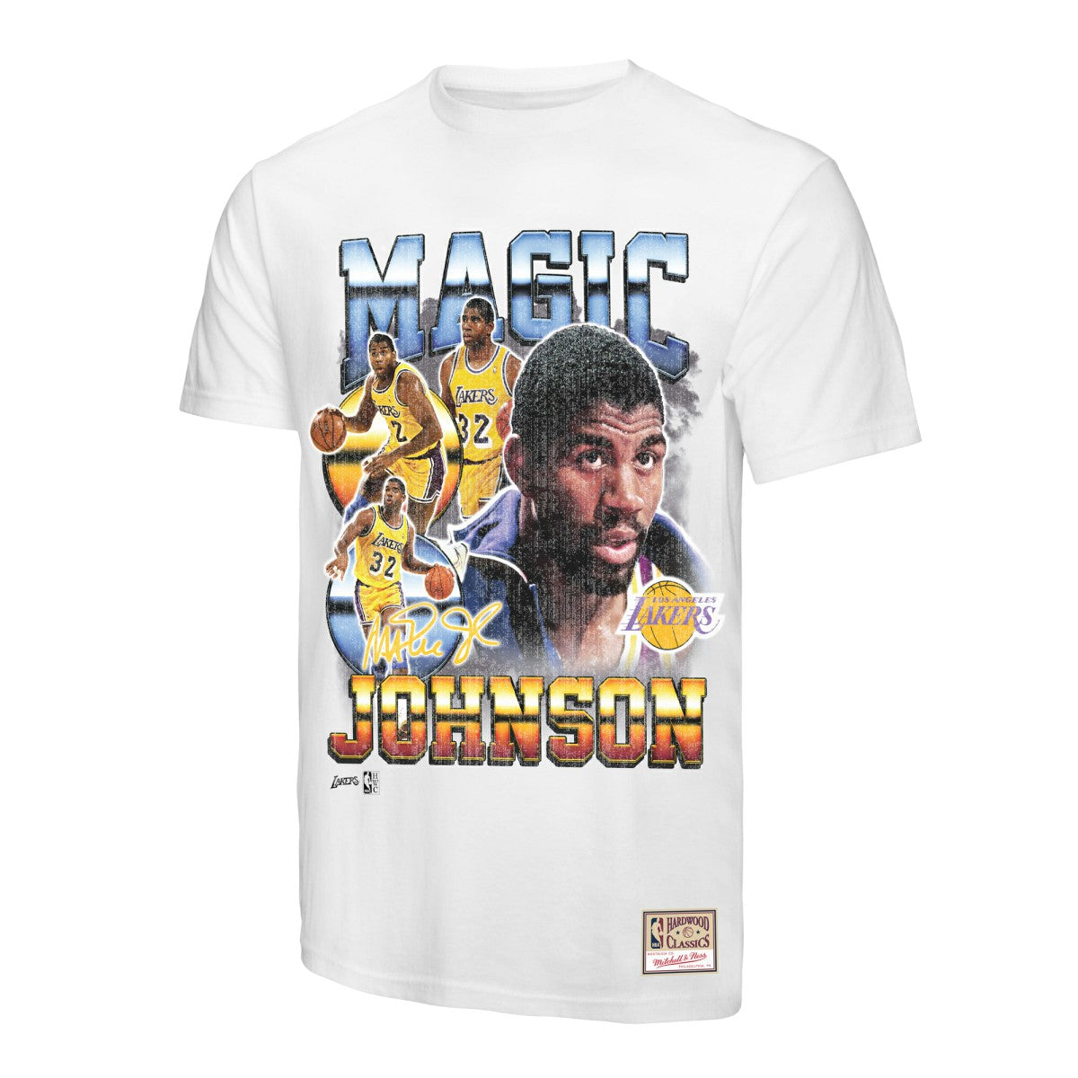 Magic Johnson Los Angeles Lakers Commemorative Collage T-Shirt White