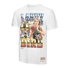 Larry Bird Boston Celtics Commemorative Collage T-Shirt White