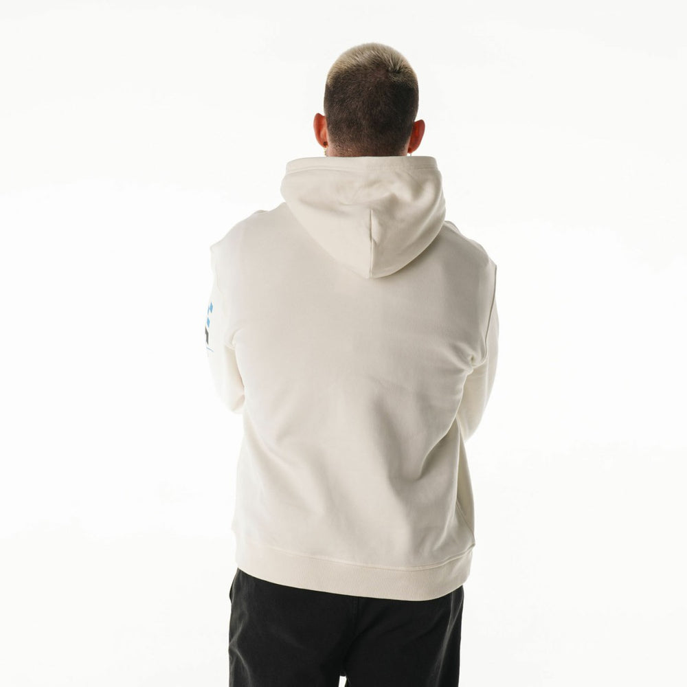 Detroit Lions The Wild Collective Unisex Stacked Graphic Sleeve Fleece Hoodie Cream