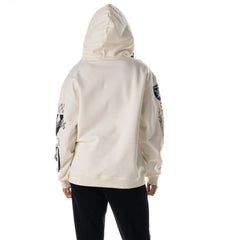Las Vegas Raiders The Wild Collective Unisex Stacked Graphic Sleeve Fleece Hoodie Cream