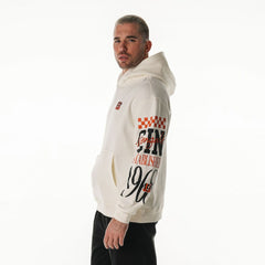 Cincinnati Bengals The Wild Collective Unisex Stacked Graphic Sleeve Fleece Hoodie Cream