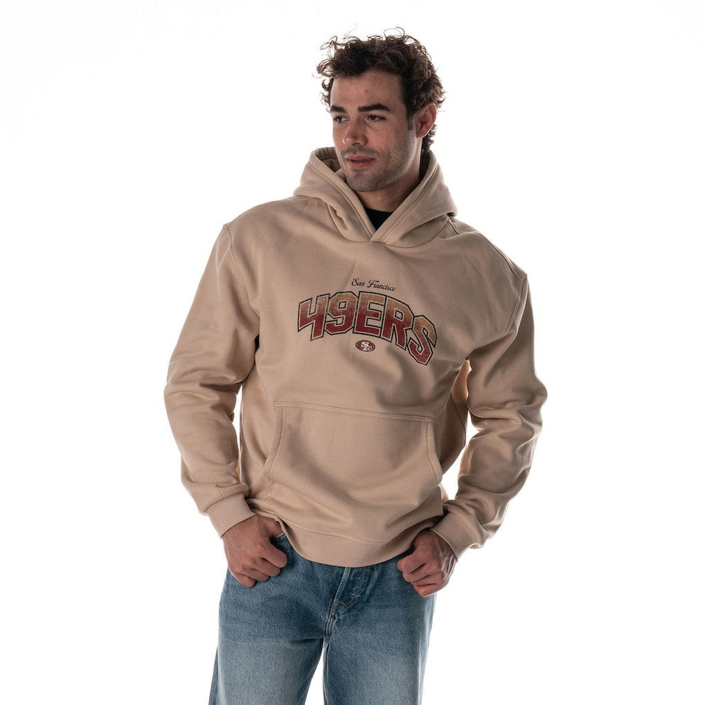 San Francisco 49ers The Wild Collective Unisex Oversized Graphic Fleece Hoodie Tan