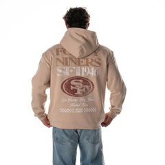 San Francisco 49ers The Wild Collective Unisex Oversized Graphic Fleece Hoodie Tan