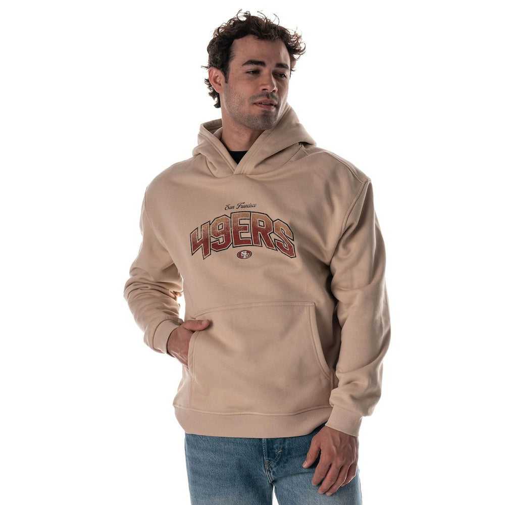 San Francisco 49ers The Wild Collective Unisex Oversized Graphic Fleece Hoodie Tan