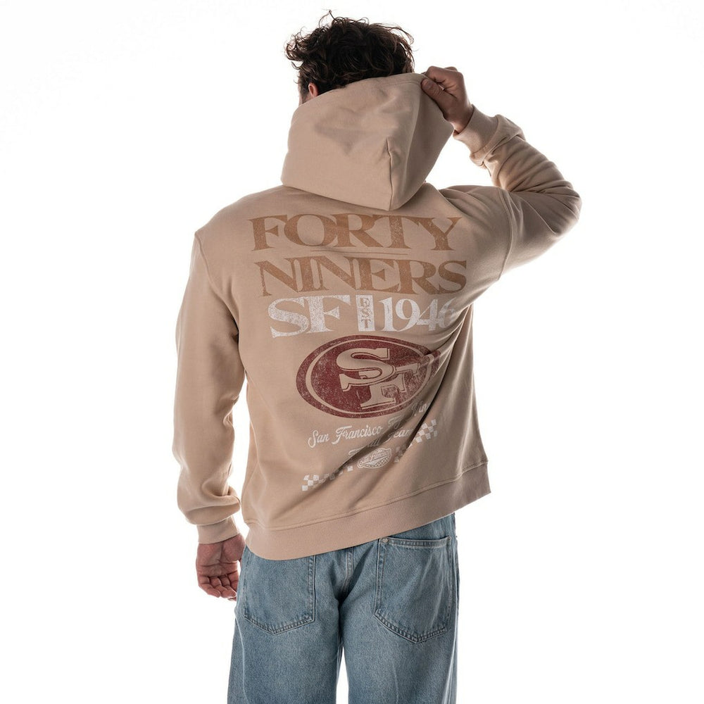 San Francisco 49ers The Wild Collective Unisex Oversized Graphic Fleece Hoodie Tan