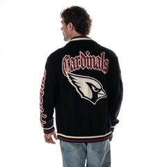 Arizona Cardinals The Wild Collective Unisex Jacquard Full-Zip Sweater Black