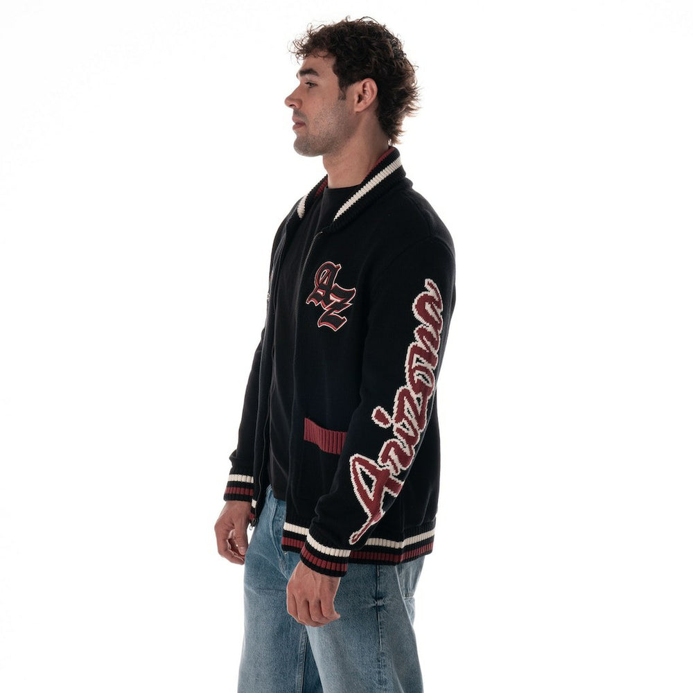 Arizona Cardinals The Wild Collective Unisex Jacquard Full-Zip Sweater Black