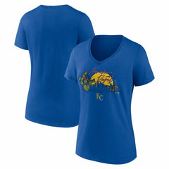 Kansas City Royals Women's Forever Royal Cactus V-Neck T-Shirt - Royal T-shirts