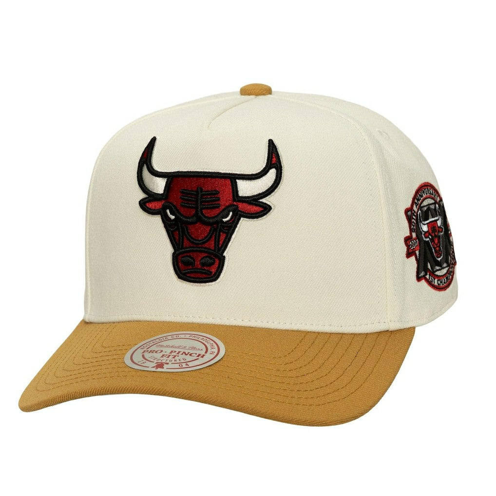 Chicago Bulls Ochre Dusted Double Two-Toned Pro Crown Adjustable Hat Cream