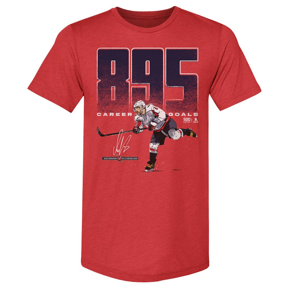 NHL Alexander Ovechkin Washington Capitals 500 Level NHL All-Time Leading Goal Scorer Tri-Blend Bold T-Shirt - Red