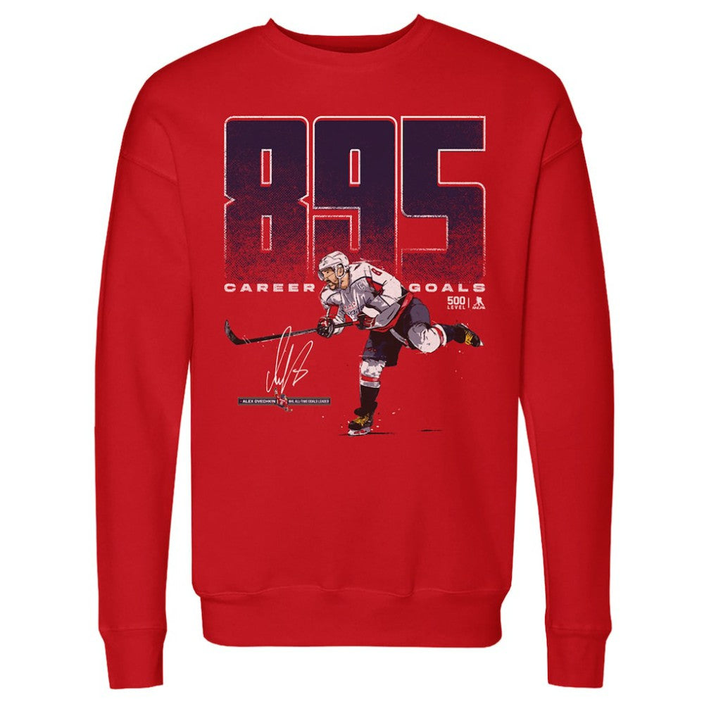 NHL Alexander Ovechkin Washington Capitals 500 Level NHL All-Time Leading Goal Scorer Bold Pullover Sweatshirt - Red
