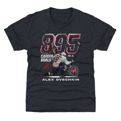 NHL Alexander Ovechkin Washington Capitals 500 Level Youth NHL All-Time Leading Goal Scorer Grunge T-Shirt - Navy