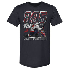 NHL Alexander Ovechkin Washington Capitals 500 Level NHL All-Time Leading Goal Scorer Tri-Blend Grunge T-Shirt - Navy